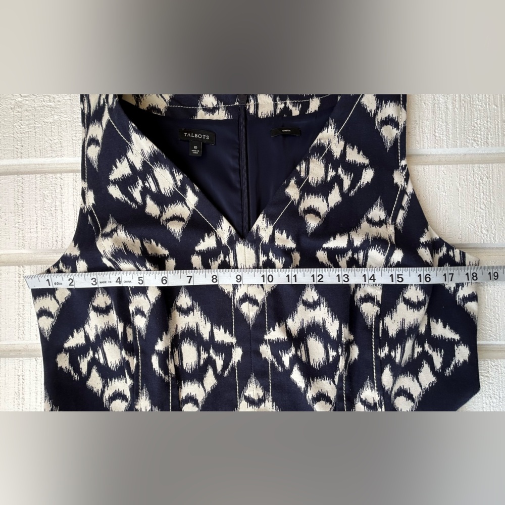 Talbots Women’s Ikat Stretch Dress Sleeveless Size 10 - Picture 11 of 12